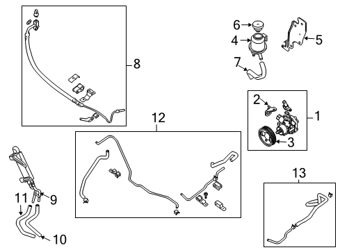 2004 Nissan Pathfinder Armada P/S Pump & Hoses, Steering Gear & Linkage Tank Assy-Reservoir Diagram for 49192-7S000