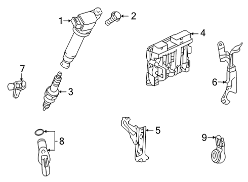 2021 Toyota Highlander Ignition System ECM Diagram for 89661-0EG31