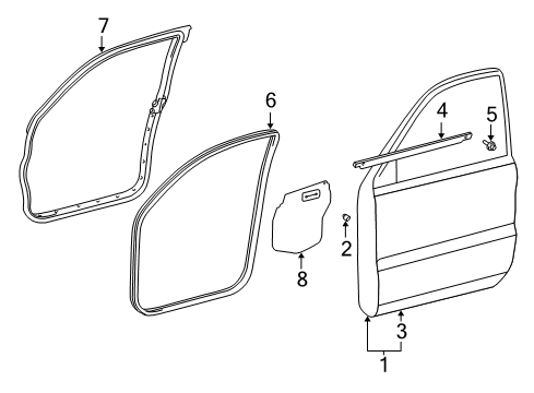 2005 Toyota 4Runner Front Door Surround Weatherstrip Diagram for 62311-35020-B0