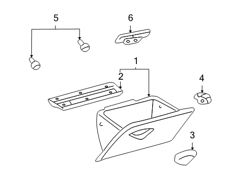 2002 Ford Focus Glove Box Lock Assembly Diagram for 2M5Z-5406072-EB