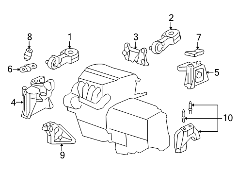 2008 Honda CR-V Engine & Trans Mounting Stay, Transmission Mounting Diagram for 50855-SWA-A80