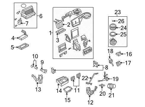 2005 Mercury Mountaineer A/C Evaporator & Heater Components Seal Diagram for 1L2Z-18C264-AA