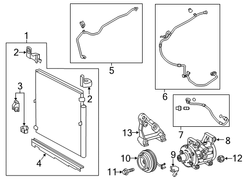 2016 Toyota Tacoma A/C Condenser, Compressor & Lines Condenser Diagram for 88460-04201