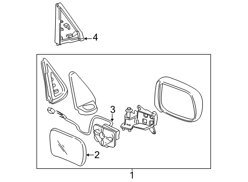 2006 Honda CR-V Mirrors Mirror, Passenger Side Door (Royal Ruby Red Pearl) Diagram for 76200-SCA-A12ZM