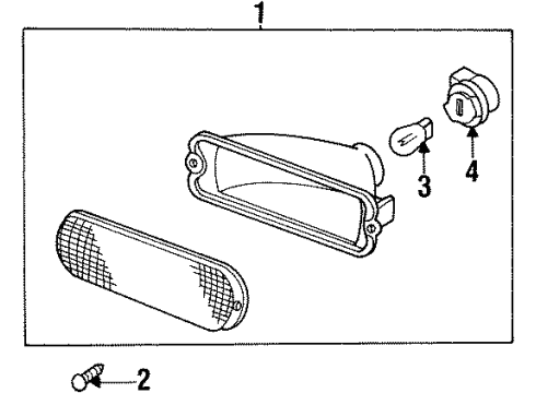 1993 Nissan Quest Signal Lamps Lamp Assembly-Turn Signal, Front L Diagram for 26135-0B200