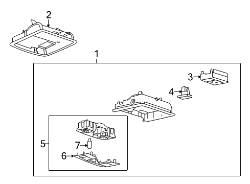 2017 Lincoln MKT Sunroof Map Lamp Assembly Diagram for 7L7Z-13776-EA