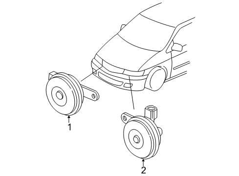 2004 Honda Pilot Horn Horn Assembly (High) Diagram for 38150-SX0-K03