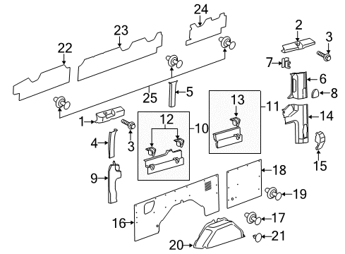 2018 Ford Transit-150 Interior Trim - Side Panel Rear Pillar Trim Diagram for CK4Z-6131010-AA