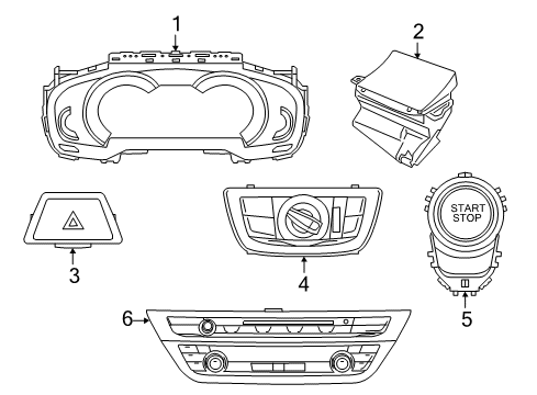 2017 BMW 530i Switches REP. KIT FOR RADIO/CLIMATE C Diagram for 61317947901