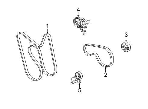 2005 Buick Rainier Belts & Pulleys Serpentine Idler Pulley Diagram for 12618111