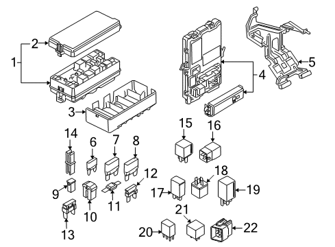 2008 Ford Mustang Fuse & Relay, Fuse Box Mount Bracket Diagram for 4R3Z-14536-AA