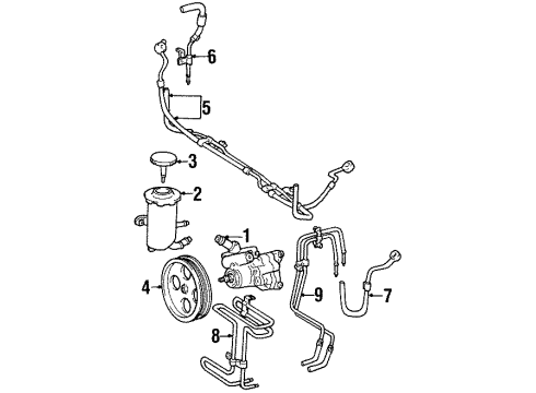 1997 Lexus SC400 P/S Pump & Hoses, Steering Gear & Linkage Steering Gear Outlet Return Hose Diagram for 44416-24050