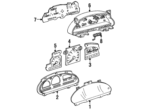 1998 Mercury Villager Instrument Gauges Gauge Cluster Diagram for F7XZ-10849-AA