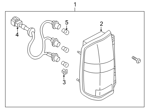 2000 Infiniti QX4 Bulbs Lamp Assembly-Rear Combination, RH Diagram for 26550-1W326