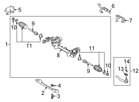 2020 Infiniti Q60 Steering Gear & Linkage Gear & Linkage Sub Assembly-Power Steering Diagram for 49004-5CB1C