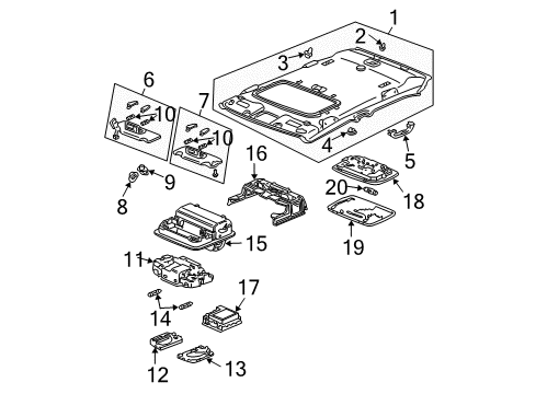 2003 Honda Accord Interior Trim - Roof Bracket, Roof Lining Diagram for 83201-SDA-A00ZZ