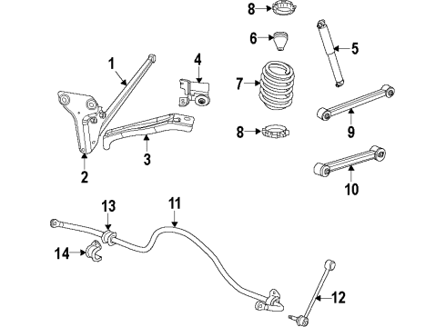 2007 Dodge Nitro Rear Suspension, Lower Control Arm, Upper Control Arm, Stabilizer Bar, Suspension Components Bar-Rear Suspension Diagram for 52125459AB