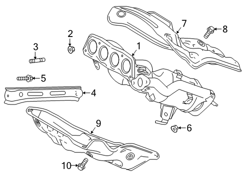 2021 Toyota RAV4 Exhaust Manifold INSULATOR, Exhaust M Diagram for 17167-25040