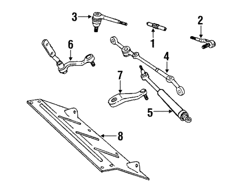 1986 Chevrolet S10 Blazer P/S Pump & Hoses, Steering Gear & Linkage Gear Asm. Steering (Manual) Diagram for 7845260