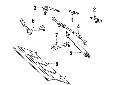 1984 GMC S15 Jimmy P/S Pump & Hoses, Steering Gear & Linkage Absorber Asm, Steering Linkage Shock Diagram for 4993598