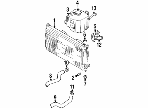 1998 Dodge Stratus Radiator & Components Hose Diagram for 4592159