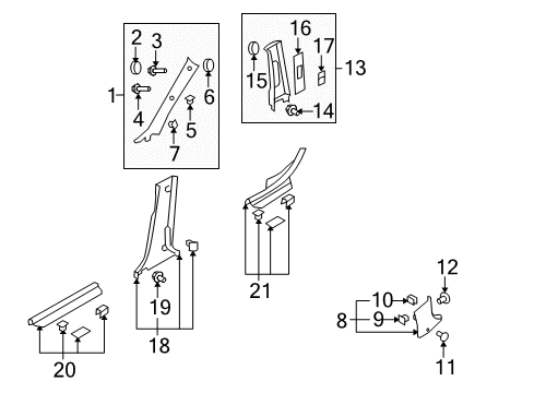 2007 Hyundai Elantra Interior Trim - Pillars, Rocker & Floor Trim Assembly-Front Door Scuff LH Diagram for 85870-2H000-4W