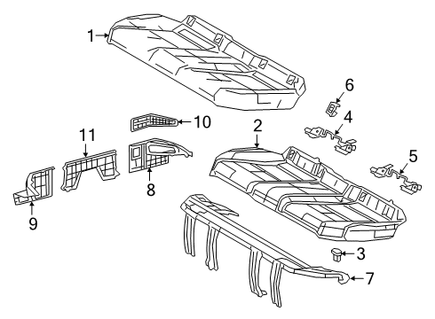 2022 Lexus ES300h Rear Seat Components Bracket Sub-Assembly, Cr Diagram for 73705-33190