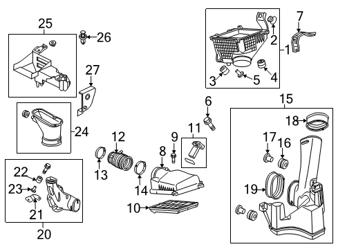 2011 Acura TSX Filters Case Set, Air Cleaner Diagram for 17244-R70-S00