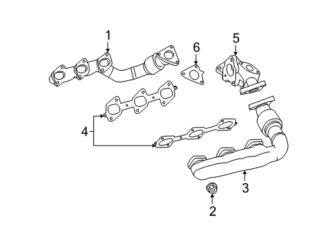 2007 Jeep Grand Cherokee Exhaust Manifold Gasket-Exhaust Manifold Diagram for 5037398AC