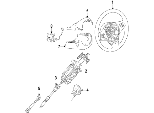 2013 BMW ActiveHybrid 7 Steering Column, Steering Wheel & Trim Steering Shaft Diagram for 32306776108