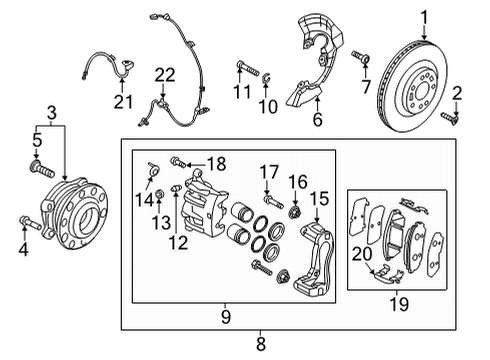 2021 Kia Sorento Front Brakes Sensor Assembly-Wheel Sp Diagram for 58940P2100