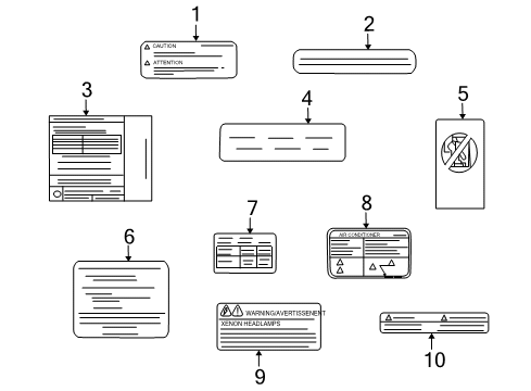 Diagram for 2009 Nissan Altima Information Labels 
