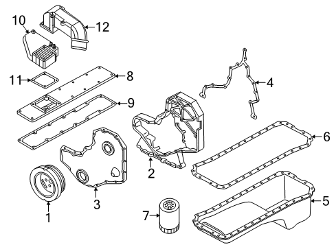 2002 Dodge Ram 2500 Diesel Fuel Supply Gasket-Intake Manifold Cover Diagram for 5010167AB