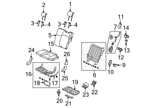 2012 Honda Fit Rear Seat Components Damper, Cover (Lower) Diagram for 82194-SAA-003
