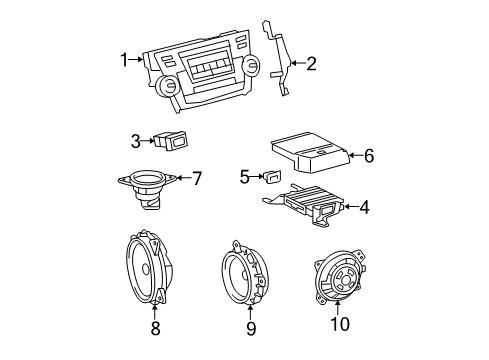 2012 Toyota Highlander Sound System Cover Diagram for 86183-0E010