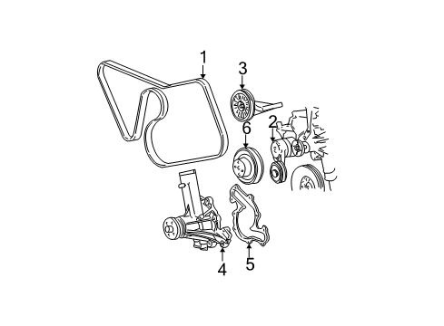 2001 Ford Mustang Belts & Pulleys Pulley Diagram for XR3Z-8509-BA