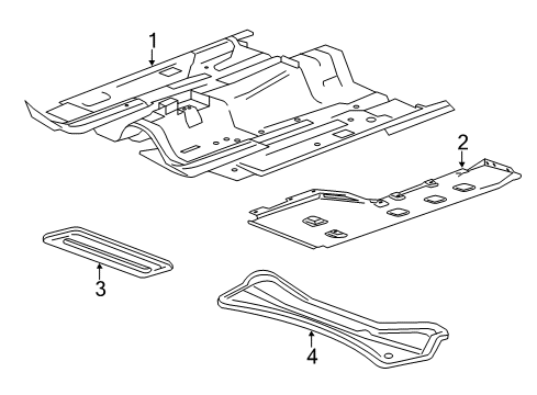 2018 Cadillac ATS Floor & Rocker Floor Reinforcement Diagram for 23222218