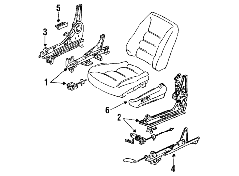 1992 Acura Vigor Tracks & Components Switch Assembly, Power Seat (Graphite Black) Diagram for 35950-SL5-A10ZA