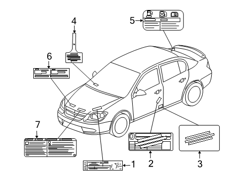 2013 Chevrolet Cruze Information Labels Fan Label Diagram for 95167149