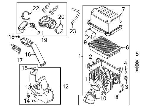 2020 Kia Soul Filters Duct Assembly-Air Diagram for 28210K0100