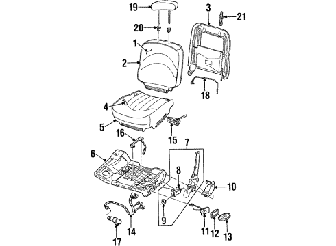 1997 Ford Crown Victoria Power Seats Switch Diagram for F5AZ14A701A