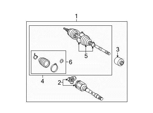 2009 Toyota Highlander Drive Axles - Front Outer Joint Assembly Diagram for 43470-09V30