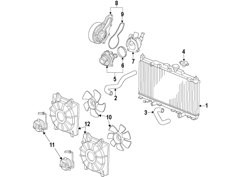 2010 Acura TSX Cooling System, Radiator, Water Pump, Cooling Fan Fan, Cooling Diagram for 19020-RCJ-A01