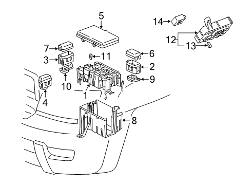2003 Toyota 4Runner Electrical Components Cover, Relay Block, Upper, NO.2 Diagram for 82662-3D150