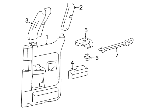 2006 Ford F-150 Interior Trim - Rear Door Upper Trim Panel Diagram for 4L3Z-1825504-BAA