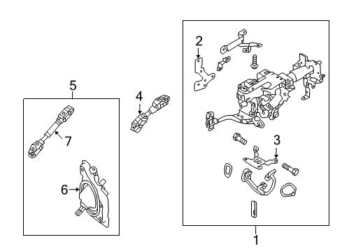 2014 Infiniti Q50 Steering Column & Wheel, Steering Gear & Linkage Control Unit & Motor Assembly-Eps Diagram for 48811-4GA9E