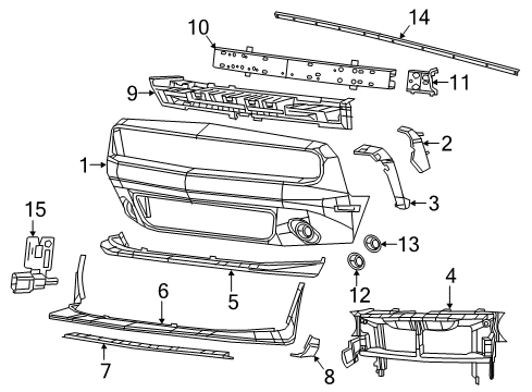 2019 Dodge Challenger Front Bumper Plug Diagram for 68289233AA
