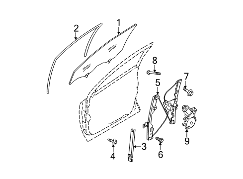 2015 Nissan Rogue Select Rear Door Glass Run Rubber-Front Door, LH Diagram for 80331-JM00B