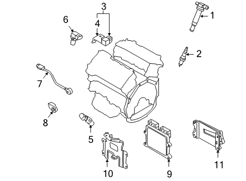 2009 Hyundai Genesis Powertrain Control Spark Plug Assembly Diagram for 1884611060