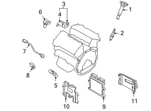 2011 Hyundai Genesis Ignition System Cover, RH Diagram for 947533C200